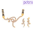 Peora Gold Plated Pristine CZ Mangalsutra Set