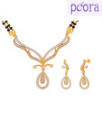 Peora Gold Plated Modish CZ Mangalsutra Set