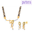 Peora Gold Plated Double String Amazing Mangalsutra Set