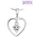 Peora Heart Cz Drop Sterling Silver Pendant