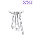 Peora Sterling Silver Cz Sleek Pendant