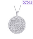 Peora Sterling Silver & Cz Disk Pendant
