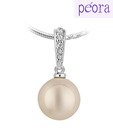 Peora Sterling Silver CZ Pearl Drop Pendant
