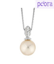 Peora Cz Charming Pearl Drop Sterling Silver Pendant