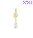 Peora Cz Delightful Pearl Drop Sterling Silver Pendant