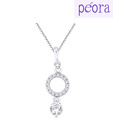 Peora Sterling Silver Cz Drop Pendant
