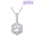 Peora CZ Sterling Silver Scintillating Pendant
