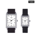 Timex Silver-Leather Watch Combo
