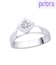 Peora Square CZ Solitaire Ring