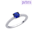 Peora Blue CZ Solitaire Ring