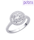Peora Royal Sterling Silver CZ Ring