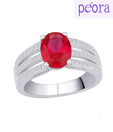 Peora Gorgeous Ruby Coloured CZ Ring