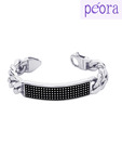Peora Black & Silver Chain Style Bracelet