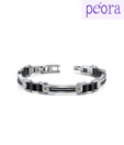 Peora Twisted Cable & Gold Rivets Stainless Steel Bracelet