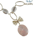 Pari Pink Agate Bow Necklace