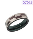 Peora Black & Grey Tungsten Ring