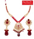 Pretty Women Stunning Red Drops Necklace Set