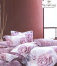 Valtellina White & Pink Double Bed Sheet With Two Pillow Covers