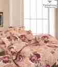 Valtellina Brown & Maroon Double Bed Sheet With Two Pillow Covers