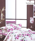 Valtellina White & Magenta Double Bed Sheet With Two Pillow Covers