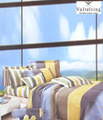 Valtellina Brown & Blue Double Bed Sheet With Two Pillow Covers
