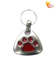 L.P. Collar Charm Metal With Red Paw Design