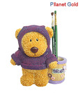 Pllanet Gold Small Teddy Standing Pen Holder Money Bank