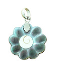 Indian Silver Floral Cabochon Pendant