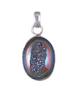 Indian Silver Multi-hue Drusy Pendant
