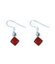Indian Silver Maroon Rhombus Earrings