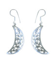 Indian Silver Half Moon Shape Earrings