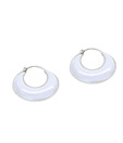 Indian Silver White Crescent Earrings