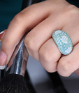 Shimmer Shack Thin Band with Floral Crystal Design Cocktail Ring