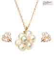 Niharikaa Italian Pearl Flower Pendent Set