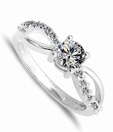 Revlis Pristine Rhodium Plated CZ Solitaire Ring