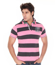 Riverstone Pink-Black Polo T-Shirt