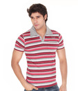 Riverstone Red-Grey Striped T-Shirt