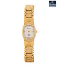 Rochees Studded White Dial Gold Watch