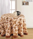 Swayam Brown Cotton Table Sheet For Six Seater