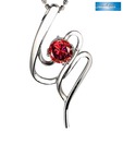 Sanskruti Swirly Silver & Ruby Pendant