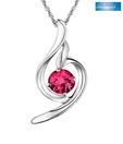 Sanskruti Modish Red Ruby Silver Pendant