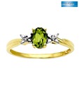 Sanskruti Diamond & Peridot Yellow Gold Ring