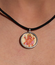 Silver Centrre Hand Painted Lord Ganesha Pendant