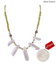 Silver Centrre Silver, Pearl and Crystal Necklace with free silver coin