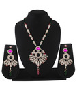 Variation Exclusive Radial Pink & Green Patwa Necklace Set