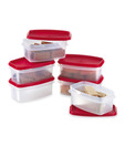 Prime Houseware Smart Canisters Food Saver Containers 6 Pcs. Set- Red