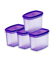 Prime Houseware Modular Snacks Containers 4 Pcs. Set- Purple