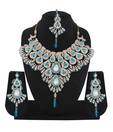 Variation Resplendent Blue Necklace Set with Maangtika