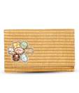 Favola Beige & Brown Brooch Clutch