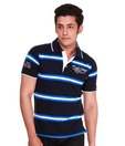 Fort Collins Black Striped Polo Neck T-Shirt